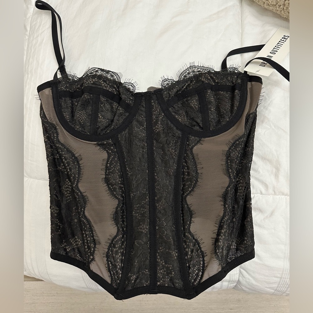 Black lace corset top size small